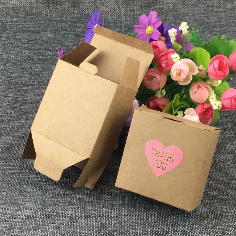 50pcs brown kraft craft paper jewelry pack boxes small gift box