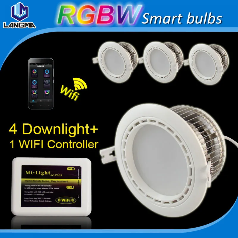 220В изменение цвета mi. light 2.4 г RGBW downlight 12 Вт свет панели smart rgb led светильники wi-fi |