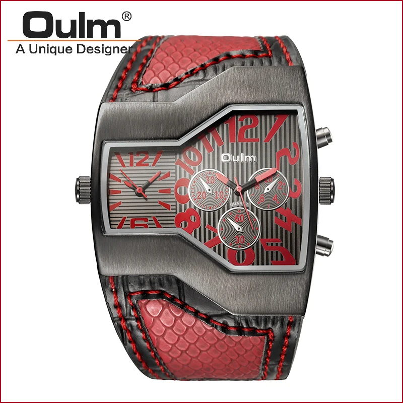 OULM brand fashion design dual time sport style alloy case leatheroid belt quartz watch for men fashion watch leather strap
OULM brand fashion design dual time sport style alloy case leatheroid belt quartz watch for men fashion watch leather strap