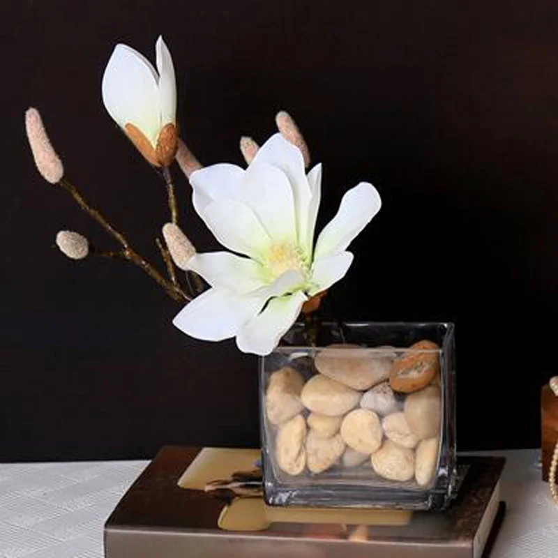 Image Hot selling simulation flower magnolia bouquet artificial flower pu a floral bouquet silk flowers arrangement living room decors