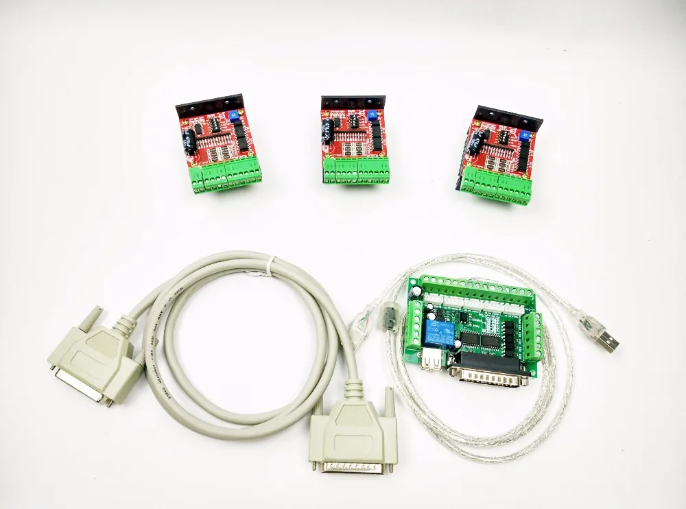 Free Shipping mach3 CNC Router 3 Axis Kit,TB6600 3 Axis 0-4.0A Stepper Motor Driver Controller kit + one 5 axis breakout board
Free Shipping mach3 CNC Router 3 Axis Kit,TB6600 3 Axis 0-4.0A Stepper Motor Driver Controller kit + one 5 axis breakout board