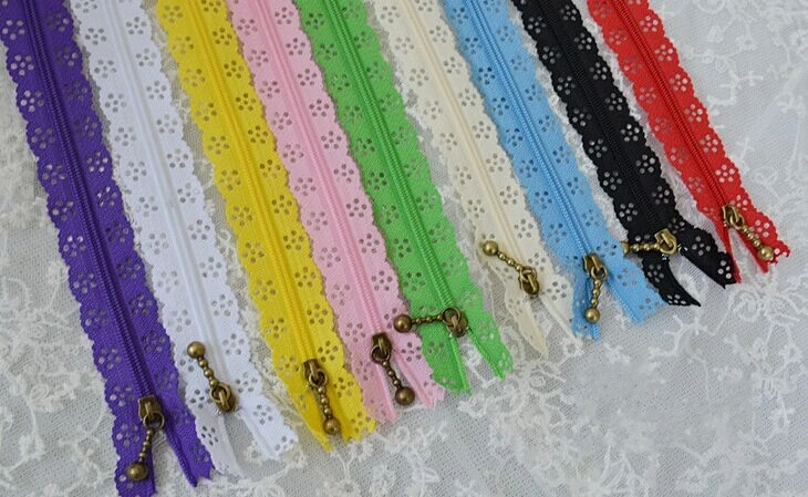 

1000PCS/Lot Fashion 20cm or 25cm zippers lace nylon finish zipper for sewing wedding dress etc 24 color fast shipping By DHL