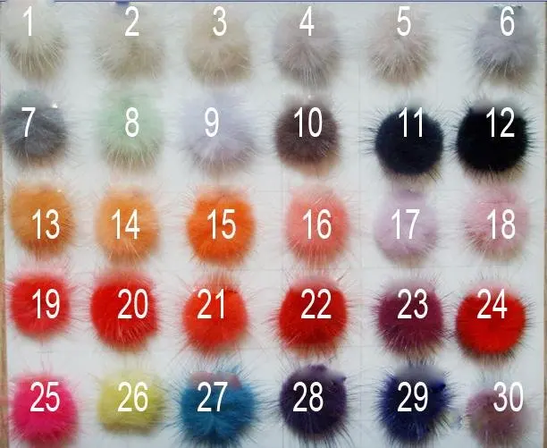 Free shipping!!!! Wholesale 500pcs/lot hot pink color 30mm mink fur ball