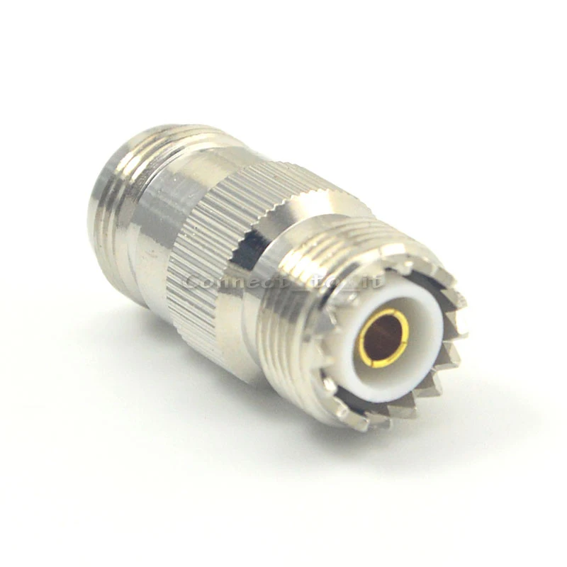 N to UHF Connector Adapter N Female to UHF Female Straight Nickelplated Connector
N to UHF Connector Adapter N Female to UHF Female Straight Nickelplated Connector