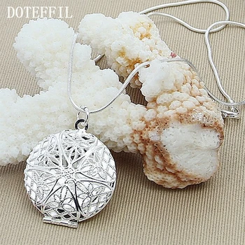 DOTEFFIL 925 Sterling Silver Round Photo Frame Pendant Necklace 18 inch Snake Chain For Woman Fashion Wedding Engagement Jewelry
DOTEFFIL 925 Sterling Silver Round Photo Frame Pendant Necklace 18 inch Snake Chain For Woman Fashion Wedding Engagement Jewelry