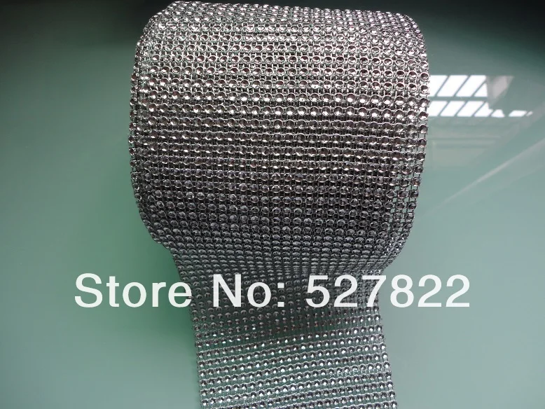 Wholesale -Hot Sell 4.5 10 Yards 24 Row Wedding Decoration Diamond Mesh Roll Rhinestone Ribbon Crystal Wrap FREE SHIPPING3.JPG