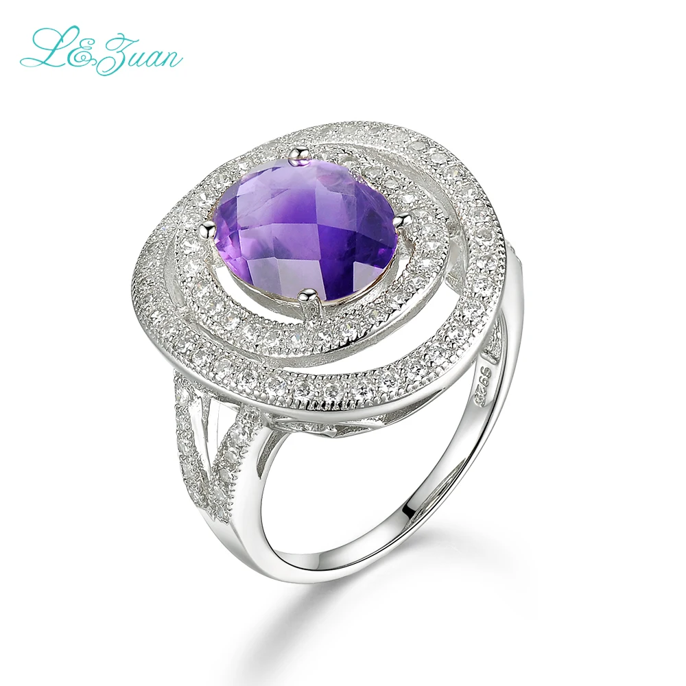 I&zuan amethyst S925 Silver Womens Ring Round Beautiful natural Purple Gemstones Hot Fashion Wedding Fine Jewelry 
I&zuan amethyst S925 Silver Womens Ring Round Beautiful natural Purple Gemstones Hot Fashion Wedding Fine Jewelry