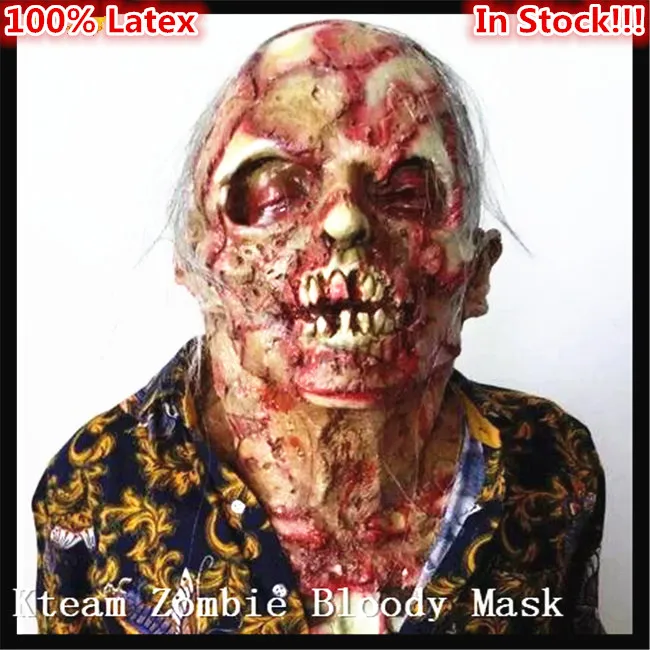 

Horror Cosplay Latex Adult Costume Bloody Zombie Mask Melting Face Walking Dead Halloween Scary Party Mask Mardi Gras Ball Masks
