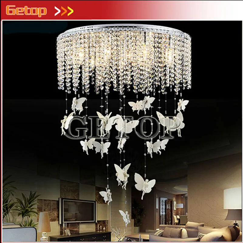 GETOP Modern Crystal Curtain Round Ceiling Lamp Hanging Angel Lustres Dreamlike LED Lights Sittingroom Restaurant Children Room 
GETOP Modern Crystal Curtain Round Ceiling Lamp Hanging Angel Lustres Dreamlike LED Lights Sittingroom Restaurant Children Room