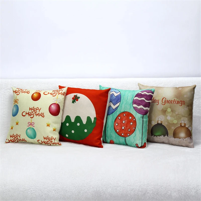 Image 2016 Yiwu Cheap Christmas Decoration Linen Pure Pillow Case Cushion  45X45Cm Rectangle Room Handmade Throw Pillows