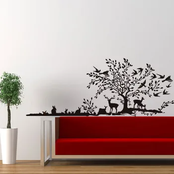 Jungo Hand Calligraphic Wall Decal Sticker Scenery of the Tree Birds on the Tree Rabbit Deers Playing under Tree Wall Art Mural
Jungo Hand Calligraphic Wall Decal Sticker Scenery of the Tree Birds on the Tree Rabbit Deers Playing under Tree Wall Art Mural
