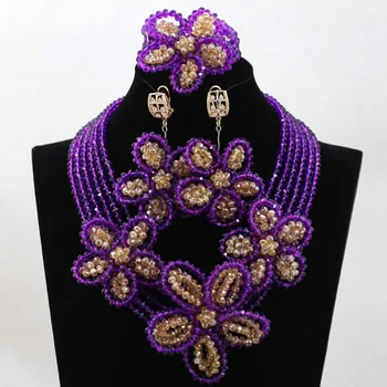 Purple and Gold Traditional Wedding Beads Jewelry Set Handmade Flower Crystal Statement Necklace Set Free Shipping WA909
Purple and Gold Traditional Wedding Beads Jewelry Set Handmade Flower Crystal Statement Necklace Set Free Shipping WA909