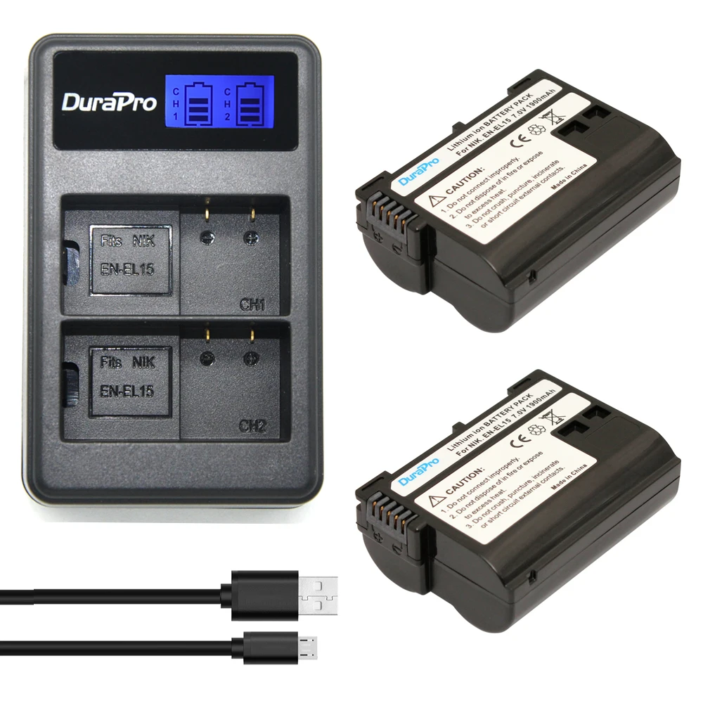 2Pcs EN-EL15 bateria AKKU ENEL15 EL15 camera battery batterie + LCD USB Dual Charger for Nikon D600 D800 D800E D7000 D7100 V1
2Pcs EN-EL15 bateria AKKU ENEL15 EL15 camera battery batterie + LCD USB Dual Charger for Nikon D600 D800 D800E D7000 D7100 V1