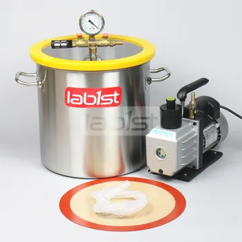 5.5 Gal (21 Liter) Vacuum chamber Kit with 7CFM(3.2L/s) 110V Vacuum Pump,30cm*30cm Stainless Steel Vacuum Degassing Chamber
5.5 Gal (21 Liter) Vacuum chamber Kit with 7CFM(3.2L/s) 110V Vacuum Pump,30cm*30cm Stainless Steel Vacuum Degassing Chamber