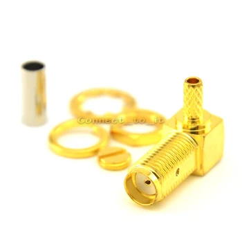 10 pieces SMA Female Jack Bulkhead Right Angle Goldplated Crimp for RG316 RG174 Cable
10 pieces SMA Female Jack Bulkhead Right Angle Goldplated Crimp for RG316 RG174 Cable