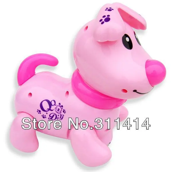 Free shipping,Electric robot dogs,electronic pet qq dog toy,music shine light walk pet
