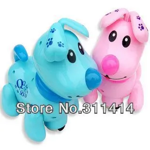 Free shipping,Electric robot dogs,electronic pet qq dog toy,music shine light walk pet