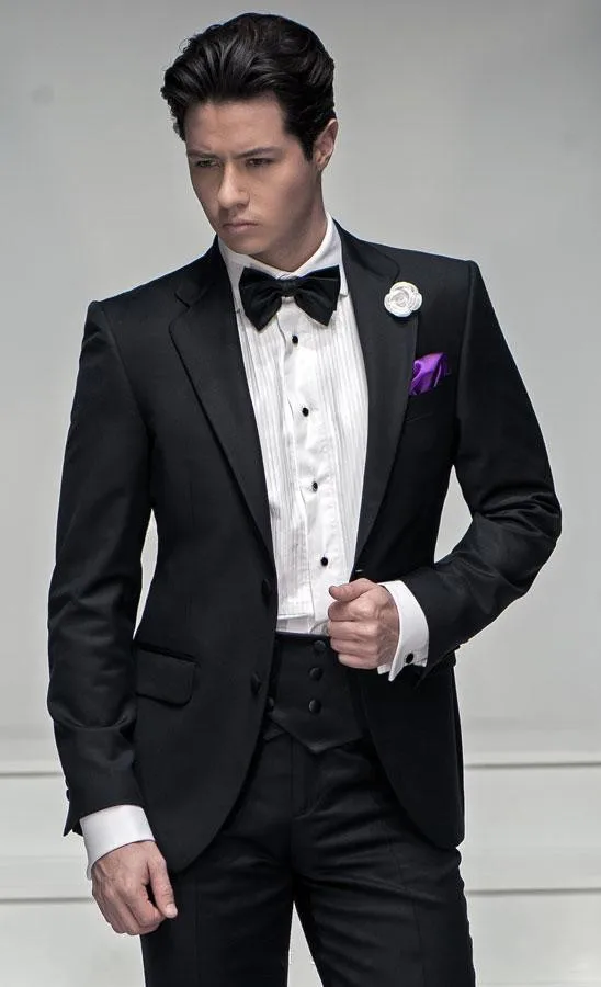 New Style Two Buttons Black Groom Tuxedos Notch Lapel Best Man Groomsmen Men Wedding Suits ( jacket+Pants+tie)
New Style Two Buttons Black Groom Tuxedos Notch Lapel Best Man Groomsmen Men Wedding Suits ( jacket+Pants+tie)