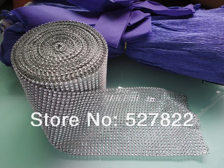 Wholesale -Hot Sell 4.5 10 Yards 24 Row Wedding Decoration Diamond Mesh Roll Rhinestone Ribbon Crystal Wrap FREE SHIPPING5.JPG