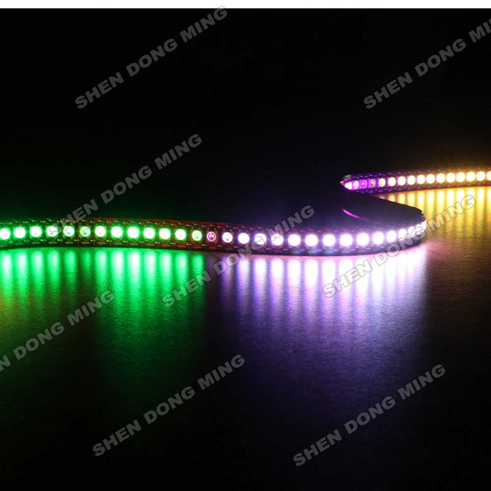 

WS2812 RGB led pixel strip non-Waterproof ip 22 5M 5V led ribbon light144leds/m built-in IC white/black PCB with RoHS/CE