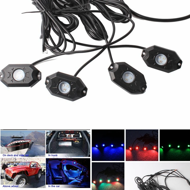 Bluetooth Pod RGB Mini Rock Under Vehicle LED Flush Lights 4 Led Rock Lights RGB for Off road Truck SUV Car Boat Motorcycle
Bluetooth Pod RGB Mini Rock Under Vehicle LED Flush Lights 4 Led Rock Lights RGB for Off road Truck SUV Car Boat Motorcycle