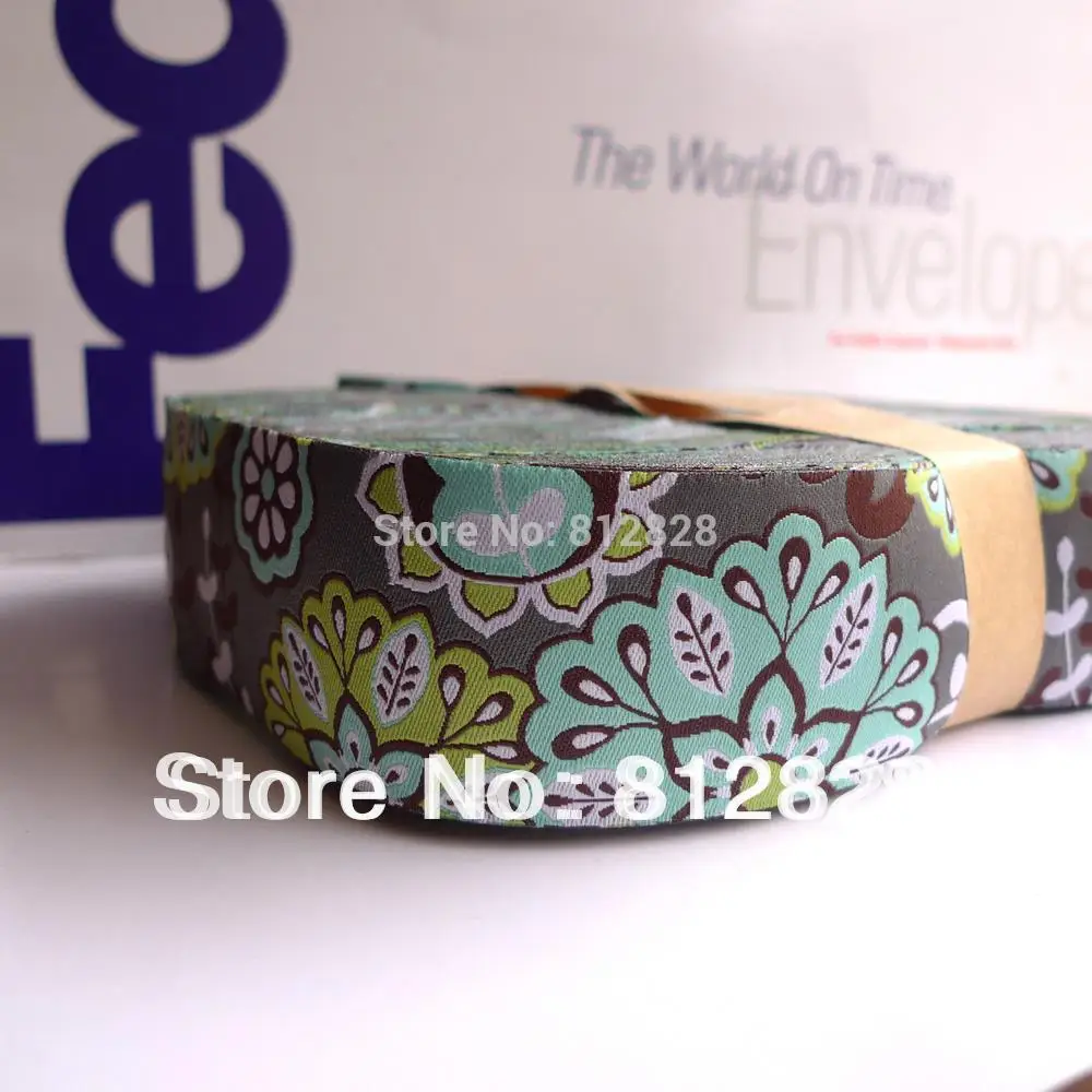1.5'' 38mm Wide Lime Green, Aqua, White, Dark Brown Paisley Floral Woven Jacquard Ribbon Wholesale
1.5'' 38mm Wide Lime Green, Aqua, White, Dark Brown Paisley Floral Woven Jacquard Ribbon Wholesale