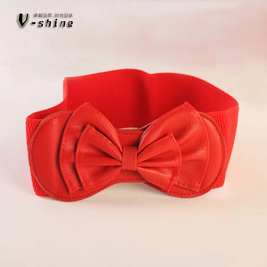 Korean ribbon decoration fashion dress female red belt bag mail all-match wide black belt elastic waistband Y346
Korean ribbon decoration fashion dress female red belt bag mail all-match wide black belt elastic waistband Y346