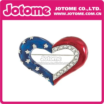 100pcs/lot Patriotic Jewelry Crystal Rhinestone Heart American Flag Brooch Pin Silver
100pcs/lot Patriotic Jewelry Crystal Rhinestone Heart American Flag Brooch Pin Silver