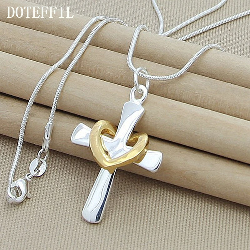 Brightly Cross Heart Pendant Necklaces Silver Color Luxury Snake Chain Necklaces For Women Valentine'S Day Gifts
Brightly Cross Heart Pendant Necklaces Silver Color Luxury Snake Chain Necklaces For Women Valentine'S Day Gifts
