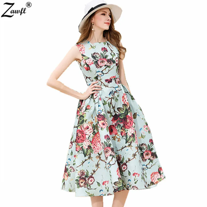 ZAWFL High Quality 2019 Boho New Cotton Vestidos O-Neck Sleeveless Floral Print High Waist Swing Hem Sundresses Women Dress
ZAWFL High Quality 2019 Boho New Cotton Vestidos O-Neck Sleeveless Floral Print High Waist Swing Hem Sundresses Women Dress