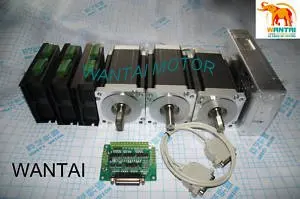 3Axis Nema 34 Stepper Motor Dual Shaft1600oz-in, 3.5A, 4-Leadings CNC Mill And 8.2A Control