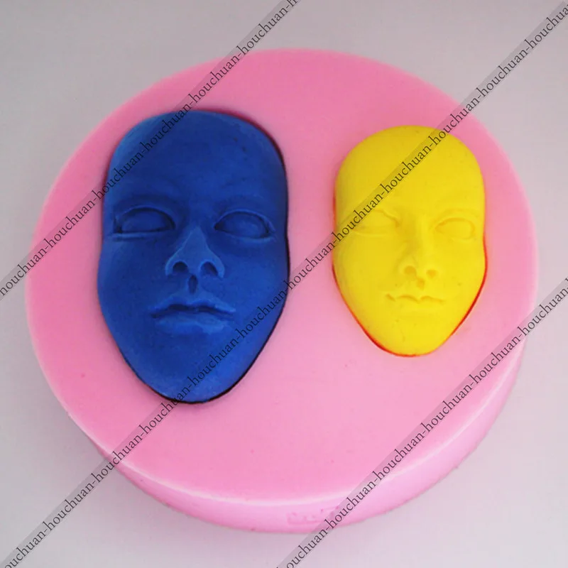 2pcs 3d mask face shape molds non stick fondant sugar jelly jello ice 3d silicone - Premium Halloween Masks 2pcs 3d mask face shape molds non stick fondant sugar jelly jello ice 3d silicone - Premium Halloween Masks
