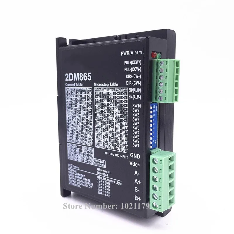 2DM865 2 phase 57 86 DC stepper motor driver 2.8A-6.5A 18-90VDC Nema 23 Nema 34 Stepper Motor Driver
2DM865 2 phase 57 86 DC stepper motor driver 2.8A-6.5A 18-90VDC Nema 23 Nema 34 Stepper Motor Driver