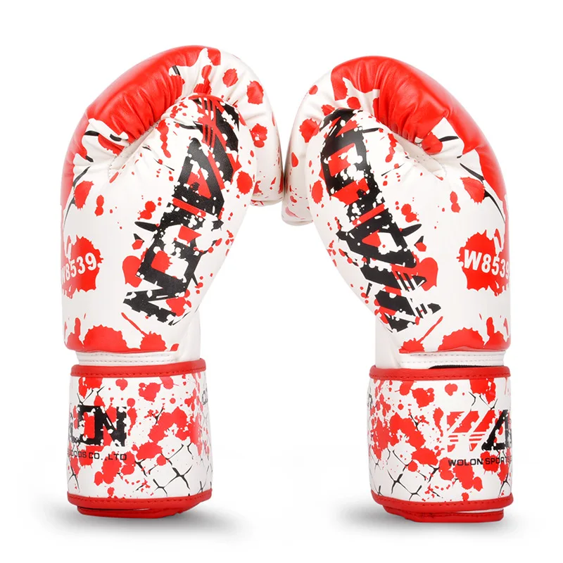 Image Kick Boxing MMA Gloves Womens Mens Boxing Gloves for Muay Thai MMA Karate Taekwondo PU Leather guantes de boxeo