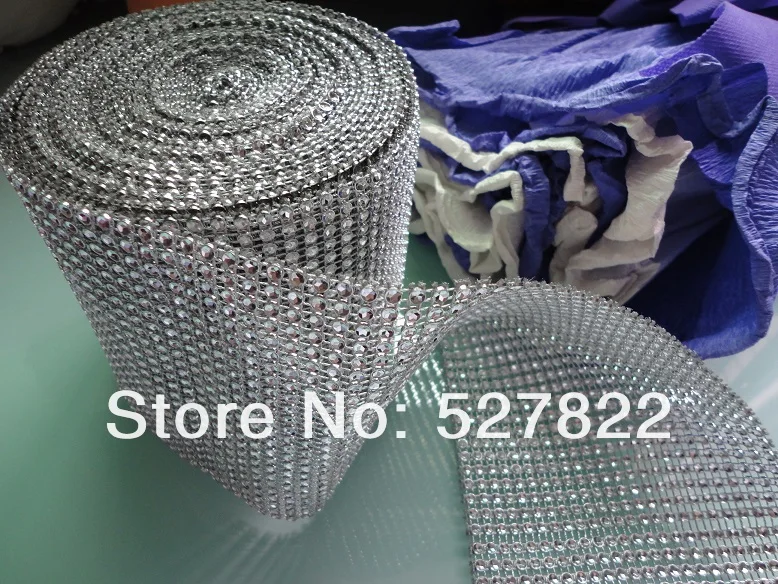 Wholesale -Hot Sell 4.5 10 Yards 24 Row Wedding Decoration Diamond Mesh Roll Rhinestone Ribbon Crystal Wrap FREE SHIPPING2.JPG