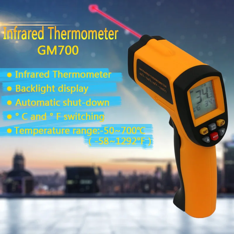 Image IR Infrared Temperature Tester Thermometer Laser Gun 100% Good Quality New GM700 Temperature range  50 to 700 degree Non Contact
