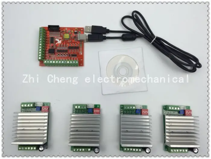 CNC mach3 usb 4 Axis Kit, 4pcs TB6600 1 Axis Stepper Motor Driver + mach3 4 Axis USB CNC Stepper Motor Controller card 100KHz
CNC mach3 usb 4 Axis Kit, 4pcs TB6600 1 Axis Stepper Motor Driver + mach3 4 Axis USB CNC Stepper Motor Controller card 100KHz