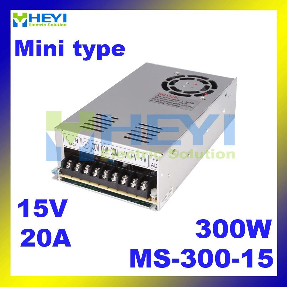 CE approved MS-300-15 led driver ac-dc 300w 15VDC 20A switching model mini power supply
CE approved MS-300-15 led driver ac-dc 300w 15VDC 20A switching model mini power supply