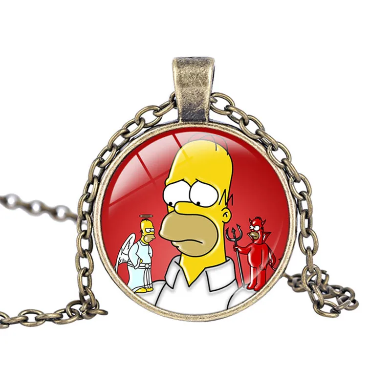 Hot Glass Cabochon Pendant Necklaces Bronze Chain Vintage Simpson Statement Necklace Couple Pendant Fashion Women Jewelry
Hot Glass Cabochon Pendant Necklaces Bronze Chain Vintage Simpson Statement Necklace Couple Pendant Fashion Women Jewelry