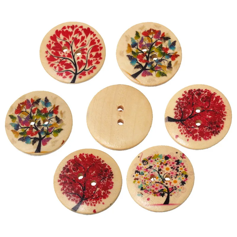 Natural Tree Pattern Round 2 Holes Natural Wooden Buttons Scrapbooking Sewing Accessories For Craft Random Mixed 3cm 20PCs
Natural Tree Pattern Round 2 Holes Natural Wooden Buttons Scrapbooking Sewing Accessories For Craft Random Mixed 3cm 20PCs