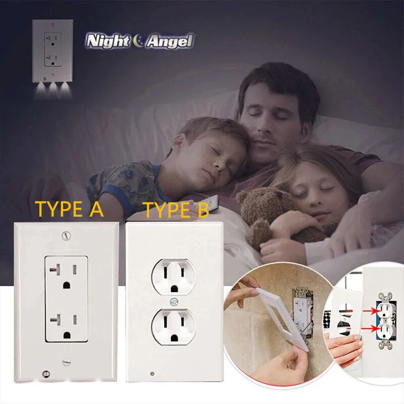 Plug Cover LED Night Light PIR Body Motion Sensor Activated Light Angel Wall Outlet Face Hallway Bedroom Bathroom Safety Light
Plug Cover LED Night Light PIR Body Motion Sensor Activated Light Angel Wall Outlet Face Hallway Bedroom Bathroom Safety Light
