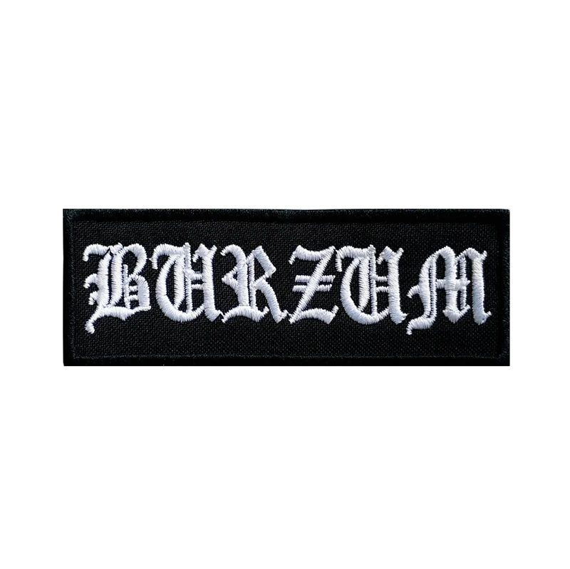 Burzum логотип патч черного цвета с металлической вышивкой приклеивающиеся утюгом