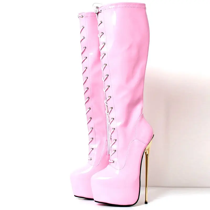Sorbern Metal Heels Knee Length Women Boots Patent Leather Plus Size Lace Up Platform Botines Mujer 2018 Sexy Nightclub Boots
Sorbern Metal Heels Knee Length Women Boots Patent Leather Plus Size Lace Up Platform Botines Mujer 2018 Sexy Nightclub Boots