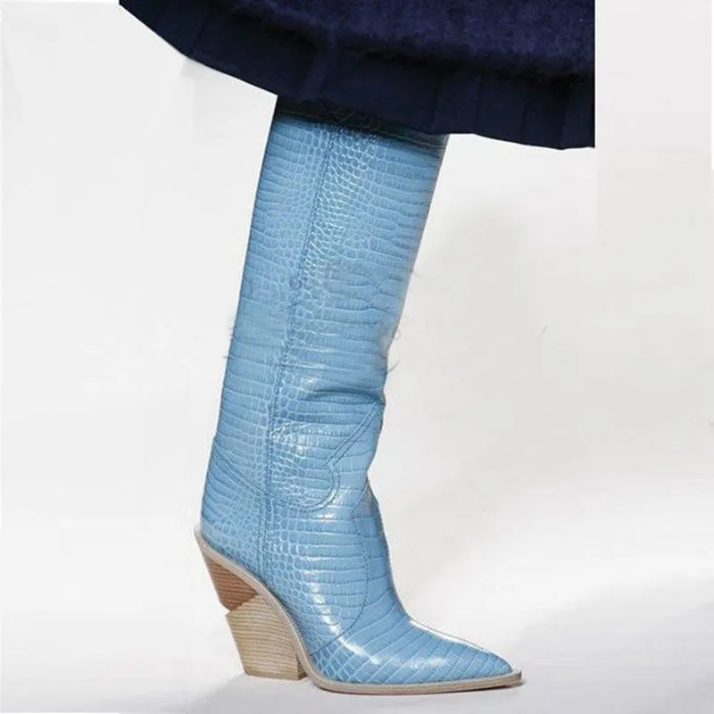 Sxzyqfw 2019 New Cowboy Boots Women Pointed Toe Chunky High Heel Knight Boots Embossed Leather Runway Style Lady Knee High Boots
Sxzyqfw 2019 New Cowboy Boots Women Pointed Toe Chunky High Heel Knight Boots Embossed Leather Runway Style Lady Knee High Boots