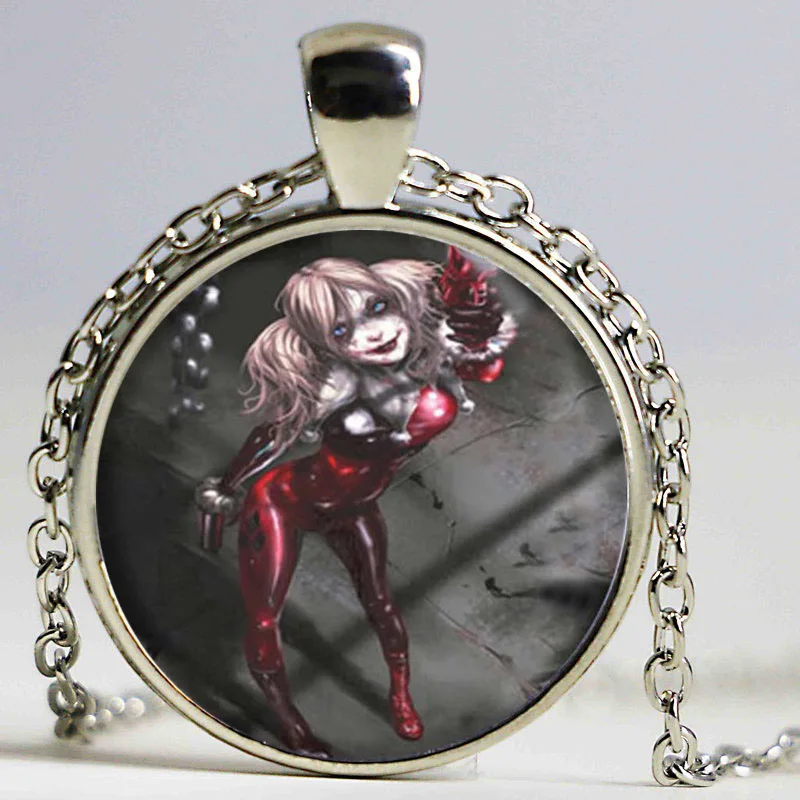 New Fashion Deadpool Necklace Harley Quinn Glass Cabochon Dome Pendant | Украшения и аксессуары