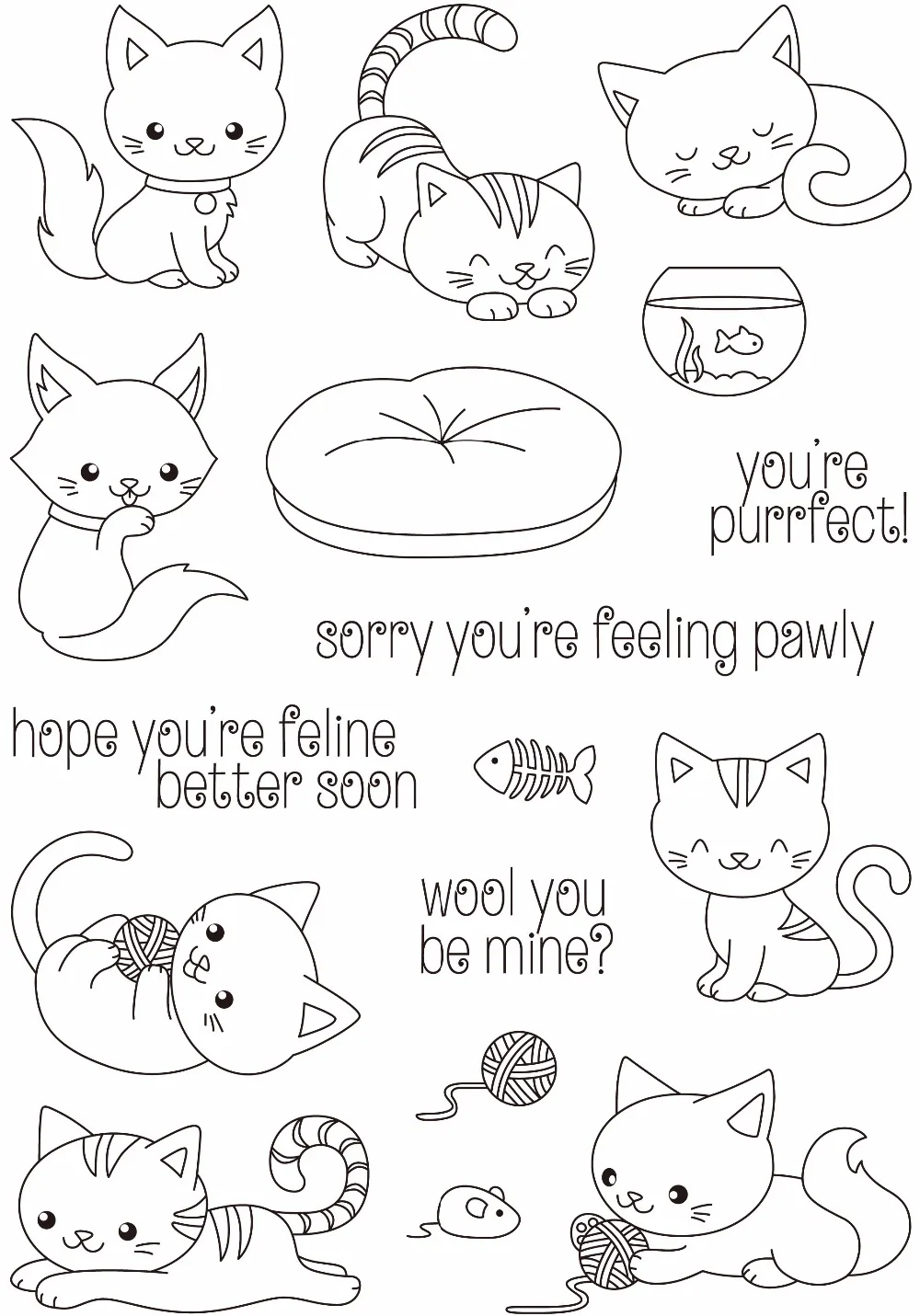 Lovely Cat Clear Silicone Stamp/Seal for DIY scrapbooking/photo album Decorative clear stamp sheets A1140
Lovely Cat Clear Silicone Stamp/Seal for DIY scrapbooking/photo album Decorative clear stamp sheets A1140