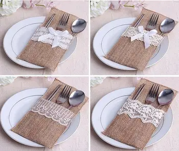 240pcs/lot Vintage Shabby Chic Jute Burlap Lace Wedding Tableware Pouch Cutlery Bag Rustic Wedding Table Decoration
240pcs/lot Vintage Shabby Chic Jute Burlap Lace Wedding Tableware Pouch Cutlery Bag Rustic Wedding Table Decoration