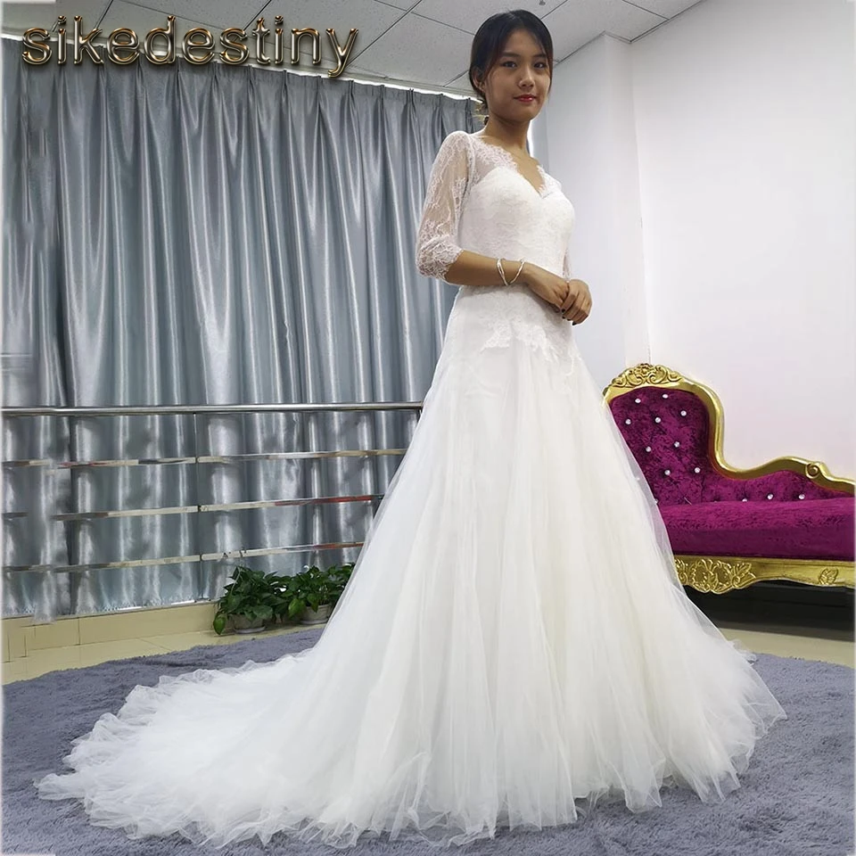 Cheap Wedding Dresses Three Quarter Sleeve Bridal Dress 2018 Clearance Sale Only Several Pieces Left By Our Physical Store 5156
Cheap Wedding Dresses Three Quarter Sleeve Bridal Dress 2018 Clearance Sale Only Several Pieces Left By Our Physical Store 5156