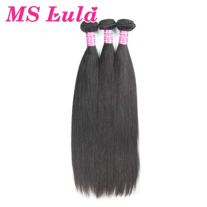 

Ms Lula Indian Straight Human Hair Bundles 3PCS/Lot 100% Remy Hair Weave Bundles Deal Natural Color Hair Extension Free Shipping