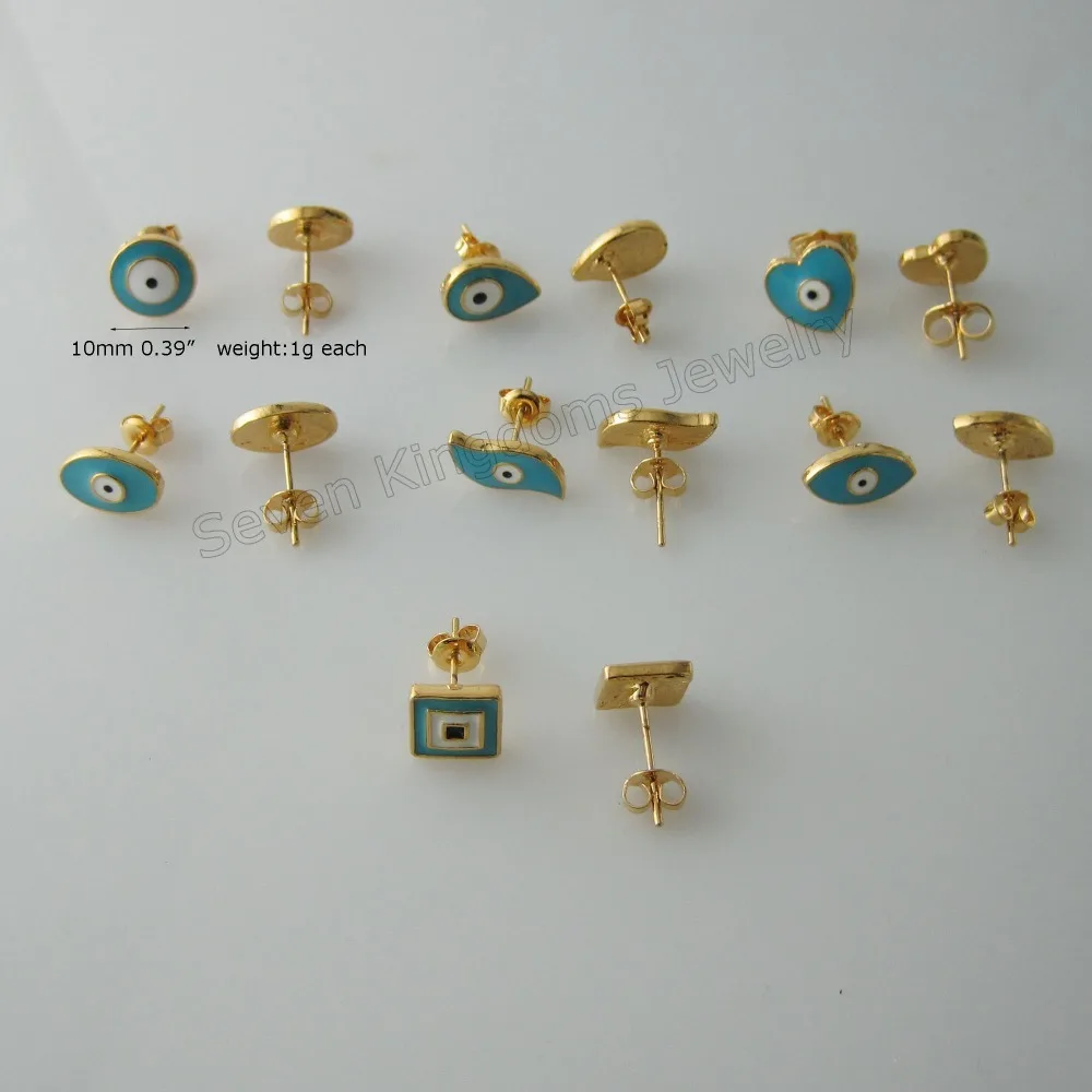 MIN ORDER 10$/4 DESIGNS AVAILABLE EVIL EYE FACE SIZE AROUND 0.39" - YELLOW GOLD GP OVERLAY STUD GREEN ENAMEL EARRING
MIN ORDER 10$/4 DESIGNS AVAILABLE EVIL EYE FACE SIZE AROUND 0.39" - YELLOW GOLD GP OVERLAY STUD GREEN ENAMEL EARRING
